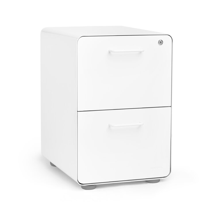 Poppin white deals file cabinet